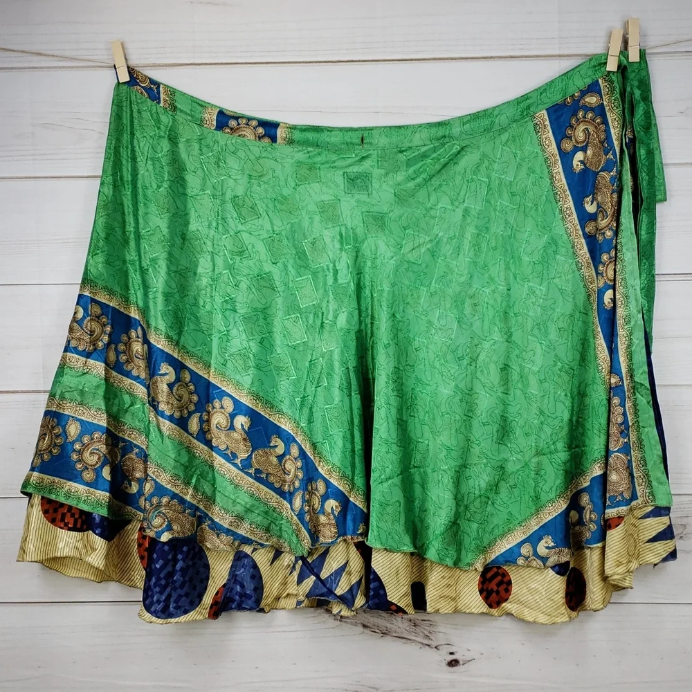 Darn Good Yarn Sari Silk Wrap Skirt Tea Goddess - Picture 3 of 16